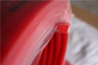 Red Transmission Polyurethane Flat Belt Low Compression Set Industry Textile Machines